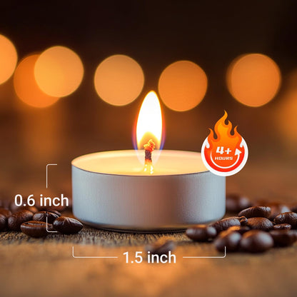 Tea Lights Candles Bulk - 200 Pack, 4.5+ Hours Fully Burns Tealight Candles Unscented Smokeless Bright Flame Tealights for Home, Sabbath, Weddings, Christmas & Halloween Decor, White