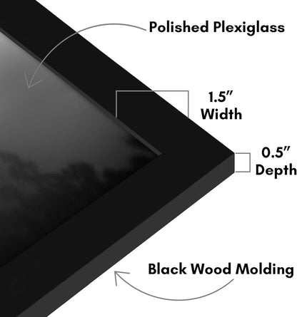 Americanflat 16x20 Picture Frame with Polished Plexiglass - Black Picture Frame - Wide Photo Frames Made of Engineered Wood for Vertical or Horizontal Wall Display - Epic Collection - Black - Colors B