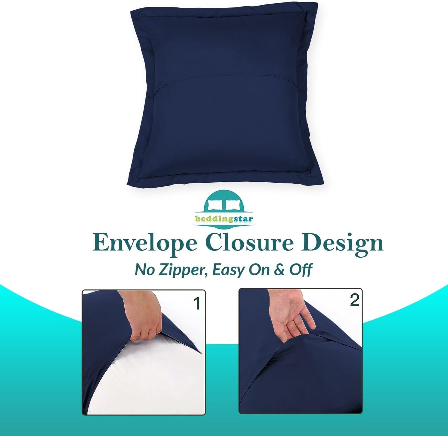 Euro Sham Covers 26x26 Set of 2 White 600 Thread Count 100% Egyptian Cotton Pack of 2 Euro 26x26 Pillow Covers Cushion Cover Cases Soft Skin Friendly European Size Decorative Square Pillow Shams