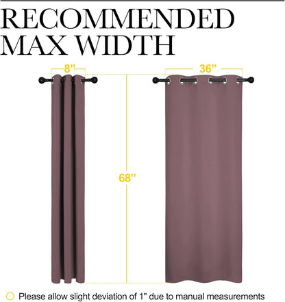 NICETOWN Halloween Pitch Black Solid Thermal Insulated Grommet Blackout Curtains/Drapes for Bedroom Window (2 Panels, 42 inches Wide by 63 inches Long, Black) - Colors E
