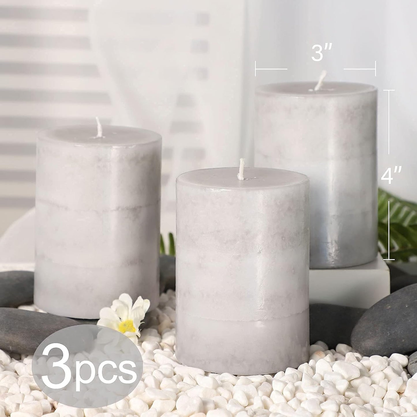 Pillar Candles Vanilla Cupcake Scented Immeiscent Aromatherapy Candle 50+ Hours Clean Burning Long Lasting Mottled Layered Candles for Home Scented SPA Restaurant Set of 3