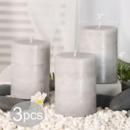 Pillar Candles Vanilla Cupcake Scented Immeiscent Aromatherapy Candle 50+ Hours Clean Burning Long Lasting Mottled Layered Candles for Home Scented SPA Restaurant Set of 3