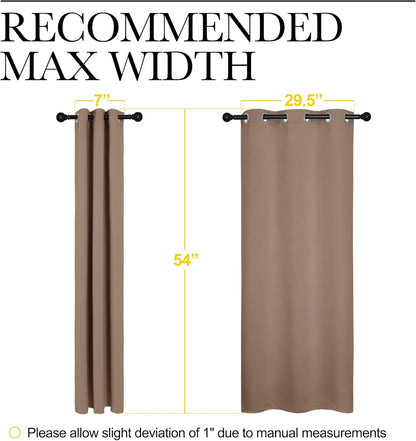 NICETOWN Halloween Pitch Black Solid Thermal Insulated Grommet Blackout Curtains/Drapes for Bedroom Window (2 Panels, 42 inches Wide by 63 inches Long, Black) - Colors D