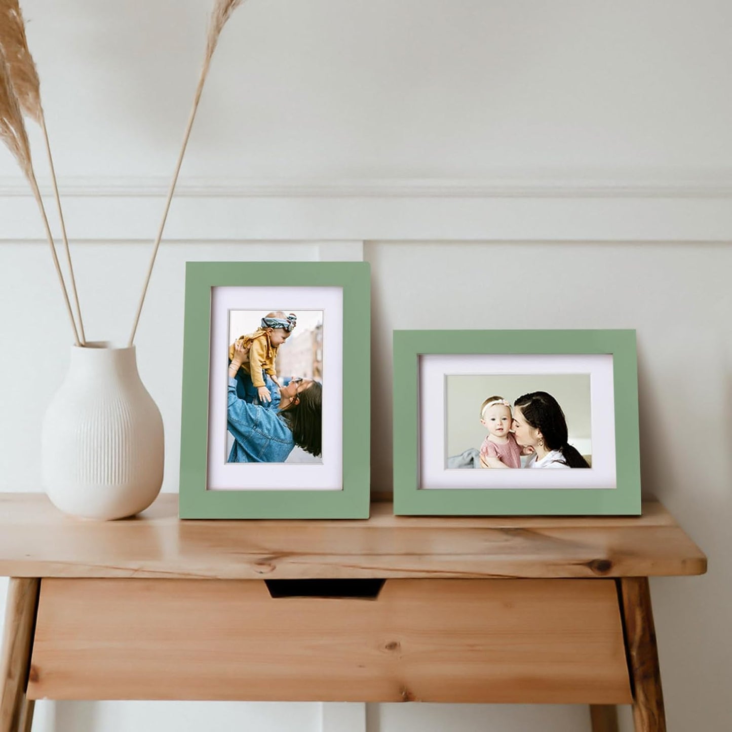 Egofine 12x16 Picture Frame Black, Covered by Plexiglass Made of Solid Wood, Display Pictures 9x12 and 11x14 with Mat or 12x16 Without Mat, for Wall Mounting Photo Frame - Colors A