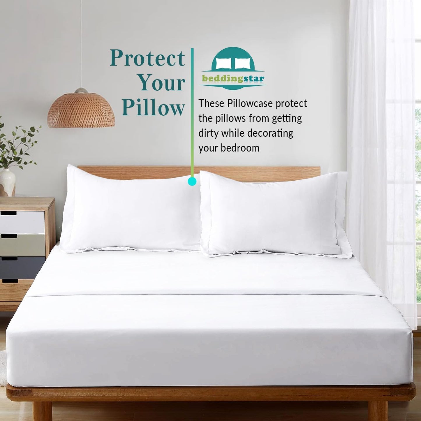 Euro Sham Covers 26x26 Set of 2 White 600 Thread Count 100% Egyptian Cotton Pack of 2 Euro 26x26 Pillow Covers Cushion Cover Cases Soft Skin Friendly European Size Decorative Square Pillow Shams