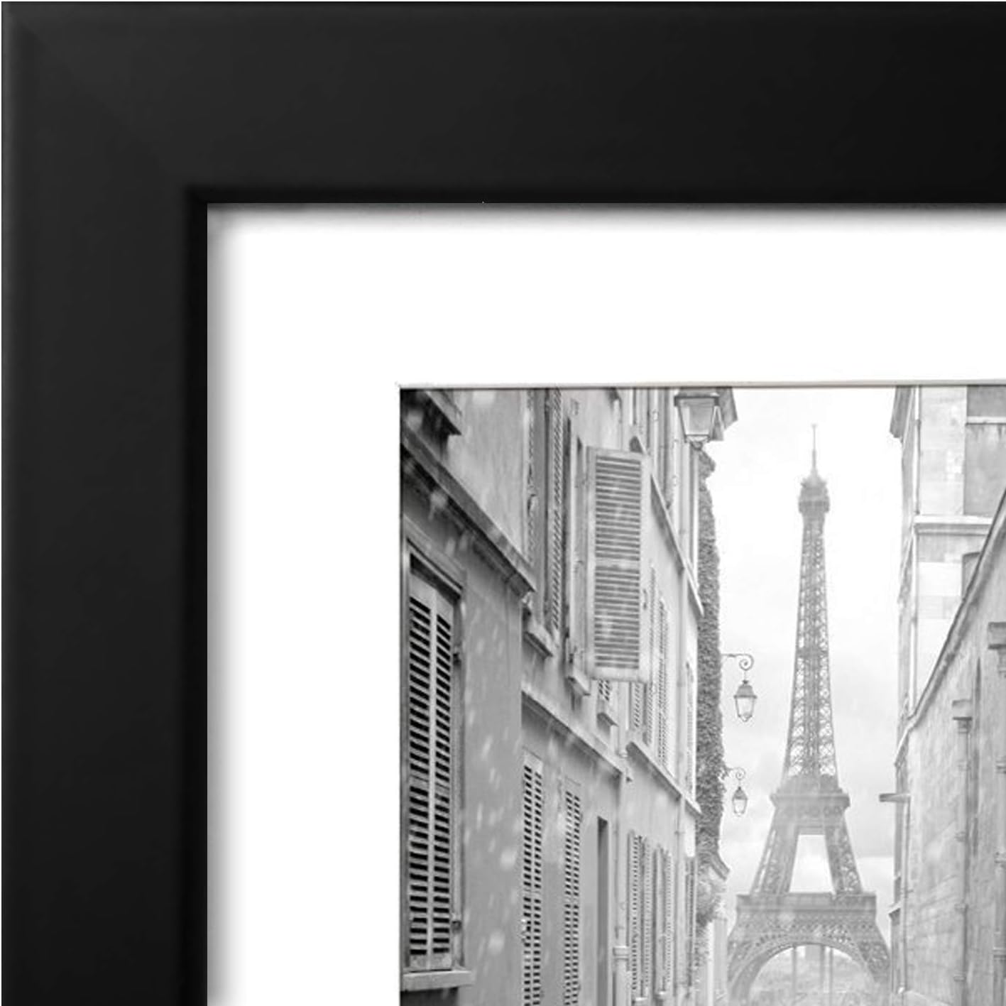 Americanflat 8x10 Picture Frame with Shatter-Resistant Glass - Use as 5x7 Frame with Mat or Display 8x10 Photo Without Mat - Signature Collection - Picture Frames for Tabletop and Wall Display - Black