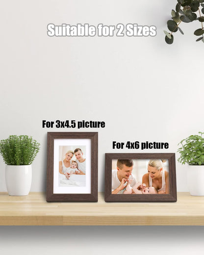 Egofine 8x10 Picture Frames Set of 4, Made of Solid Wood Covered by Plexiglass 4x6 and 5x7 with Mat or 8x10 without Mat, for Table Top Display and Wall Mounting Photo Frame Black