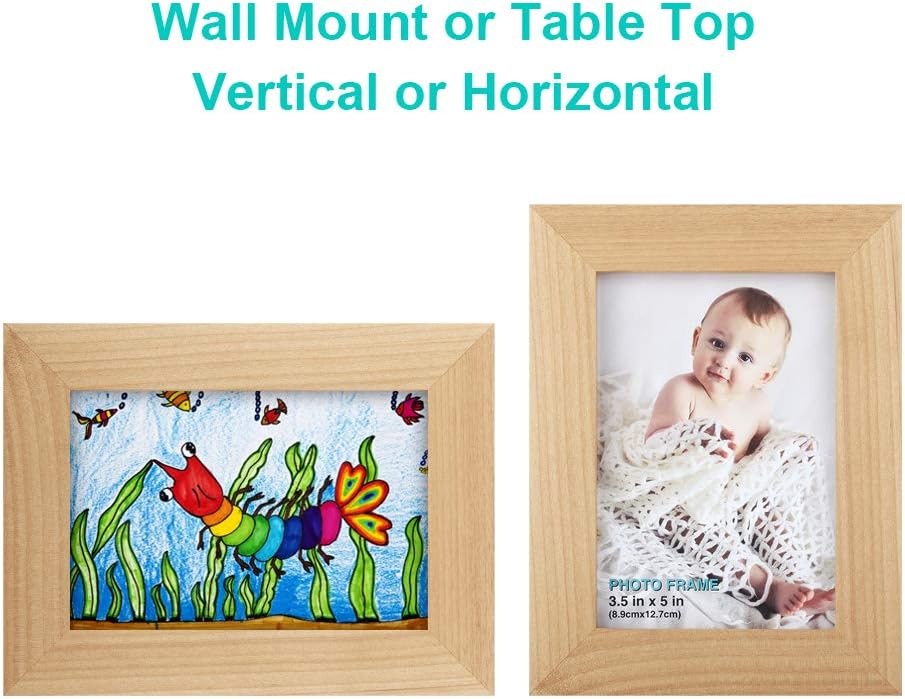 RPJC 5x7 Picture Frames Made of Solid Wood High Definition Glass for Table Top Display and Wall Mounting Photo Frame Black