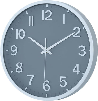 Wall Clocks Battery Operated 8 inch Modern Wall Clock,Silent Non Ticking Wall Clock for Living Room Bedroom Kitchen Office Classroom Decor (Green White)