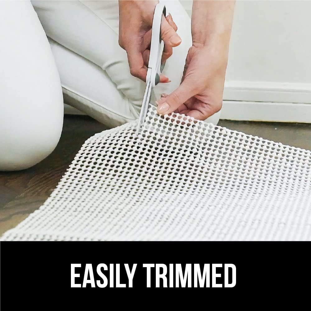 GORILLA GRIP® Strong Rug Pad Gripper, Grips Help Keep Area Rugs Safe in Place, Slip and Skid Resistant Pads for Tile and Hardwood Floors, Under Carpet Mat Cushion Floor Protection, 2x3 FT