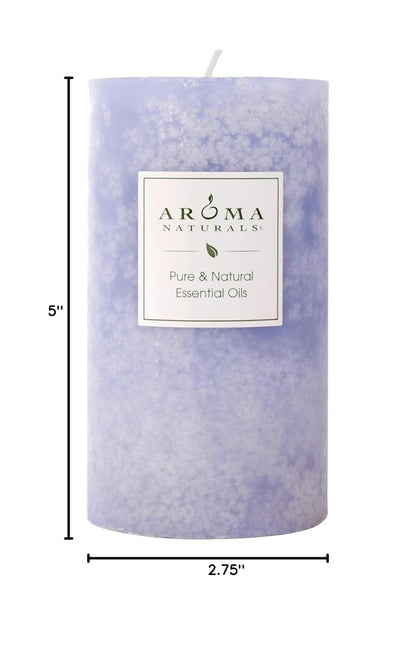 Aroma Naturals Essential Oil Tranquility Pillar Candle, 2.5" x 4", Lavender, 11 Ounce