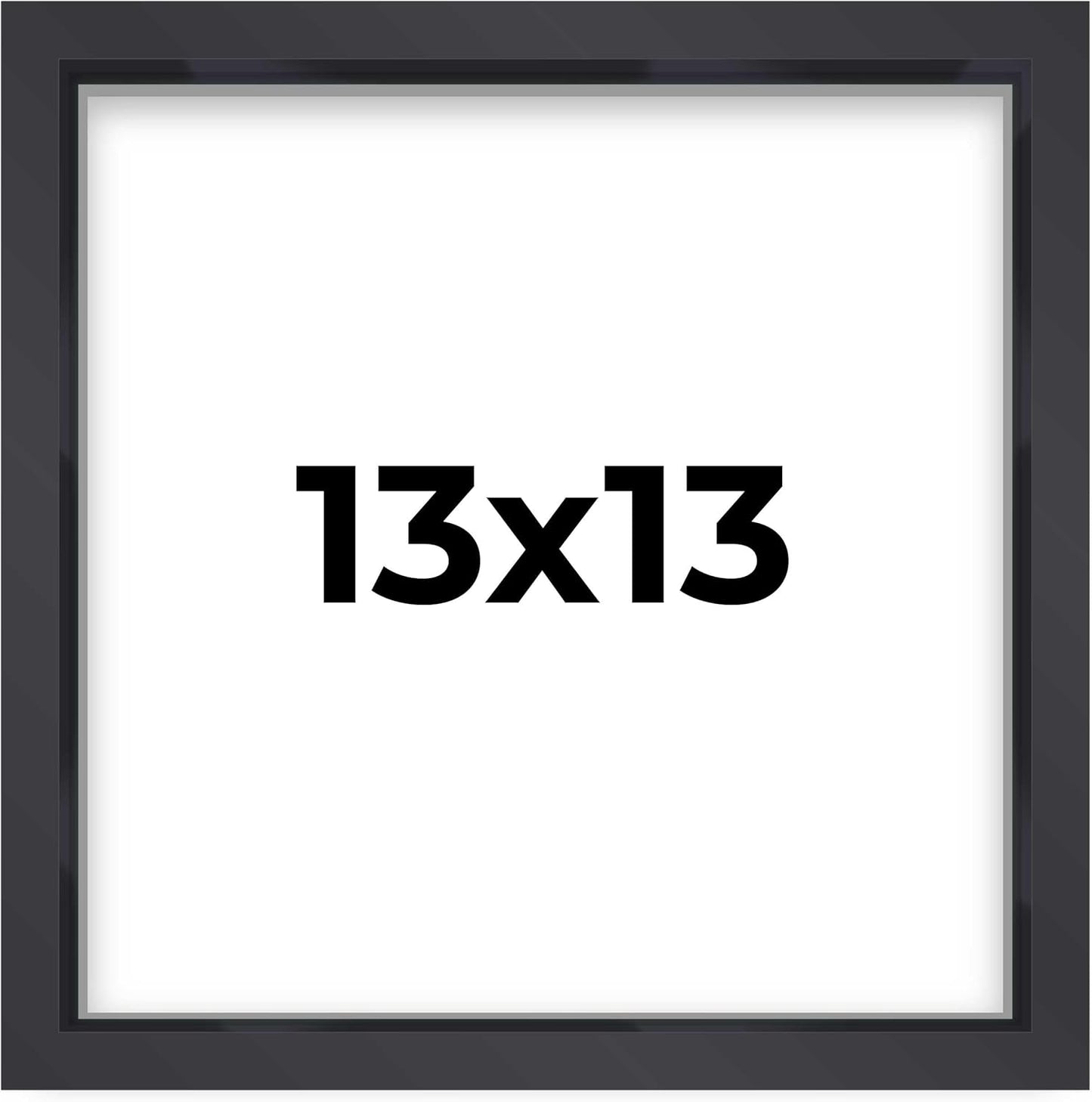 14x14 Shadow Box Black | 3/4" Depth of Usable Space | Solid Wood Pine | Includes UV Resistant Acrylic Plexiglass, Acid-Free Backing & Hanging Hardware | Made to Order in USA - Colors E