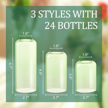 Glass Bud Vases Set of 24, Clear Flower Vase for Centerpieces, Small Vases for Flowers, Decor Centerpiece for Bathroom, Decorative Vases for House Warming