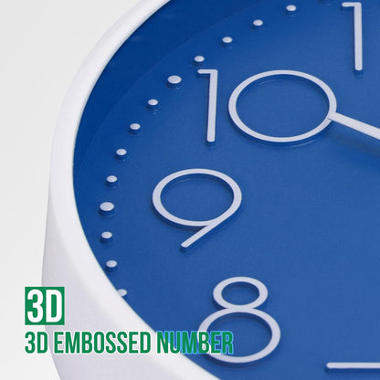 Wall Clock 12 Inch Non-Ticking Silent Modern Simple Style Round Decor Clock Gold Stereoscopic Dial Quartz Wall Clocks for Home/Office/School/Living Room/Bedroom/Kitchen