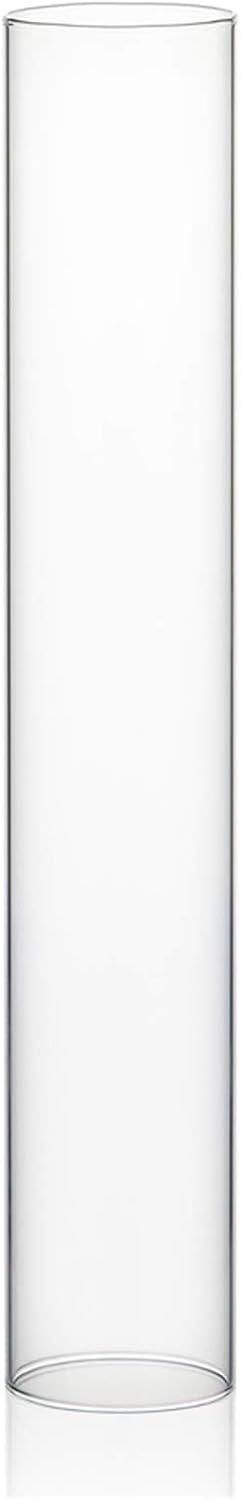 WGVI Hurricane Candle Holder Sleeve, Wide 4", Height 10", Clear Glass Cylinder Candleholder, Chimney Tube, Open Ended Candle Shade, 1 Piece - Colors A