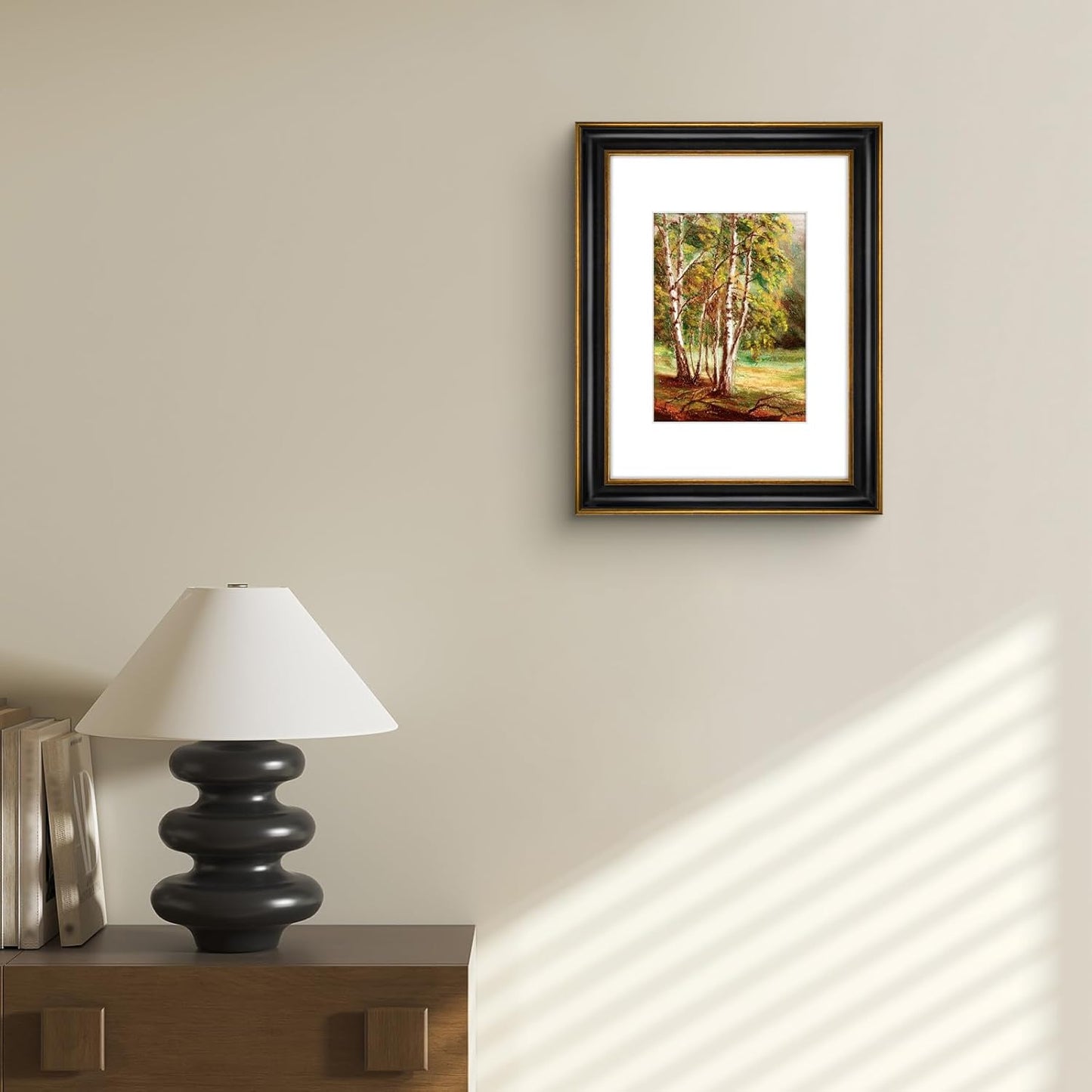 Golden State Art, 11x14 Photo Frame with Mat for Pictures 8x10 and Real Glass (Dark Gold Brown & Bronze Pewter Panel with White Color Mat, 1.25 Inch Frame Border)