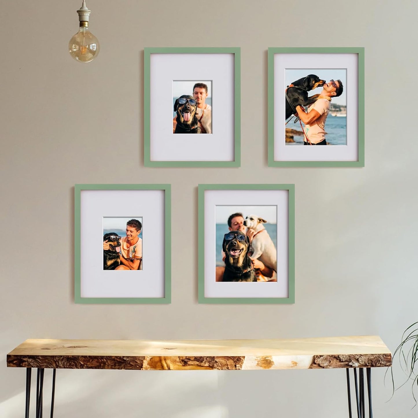 Egofine 12x16 Picture Frame Black, Covered by Plexiglass Made of Solid Wood, Display Pictures 9x12 and 11x14 with Mat or 12x16 Without Mat, for Wall Mounting Photo Frame - Colors A