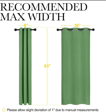 NICETOWN Halloween Pitch Black Solid Thermal Insulated Grommet Blackout Curtains/Drapes for Bedroom Window (2 Panels, 42 inches Wide by 63 inches Long, Black) - Colors D