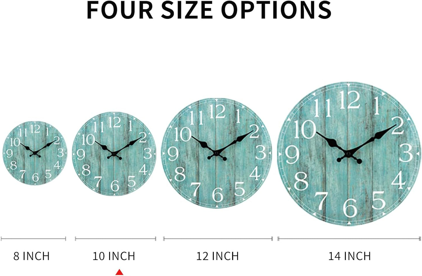 Wall Clock, Rustic Wall Clocks Battery Operated Silent Non Ticking, Country Round Wooden Clocks Farmhous Wall Decorative for Kitchen, Bathroom, Living Room (Gray 8 Inch)