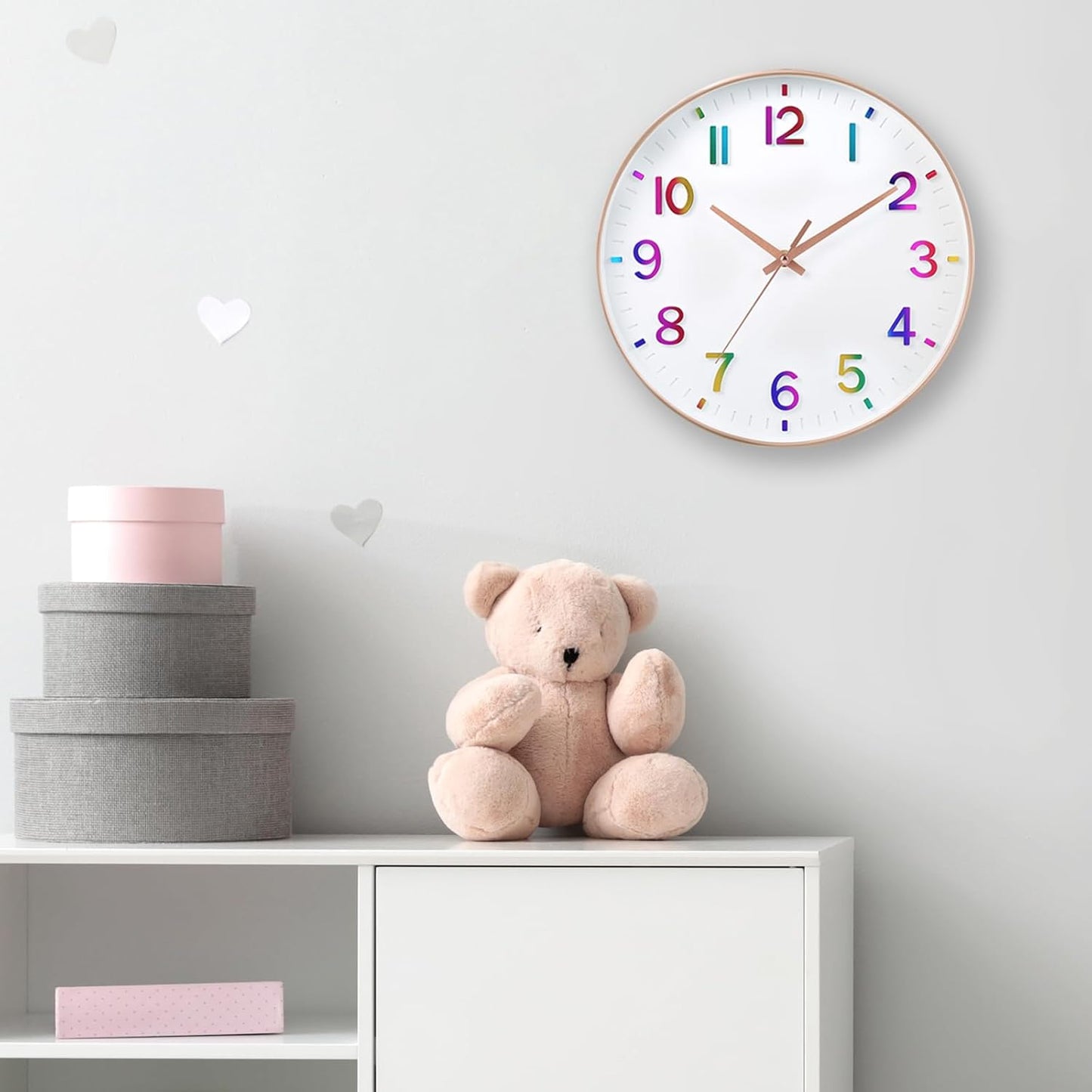 HZDHCLH Wall Clocks Battery Operated,12 inch Silent Non Ticking Modern Wall Clock for Living Room Bedroom Kitchen Office Classroom Decor (Olive Green and Gold)