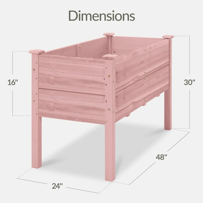 Best Choice Products 72x24x30in Raised Garden Bed, Elevated Wood Planter Box Stand for Backyard, Patio, Balcony w/Divider Panel, 6 Legs, 300lb Capacity - Natural