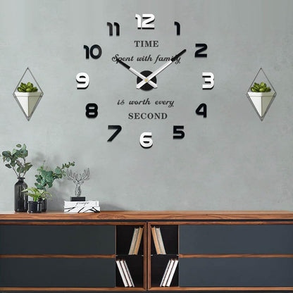 VANGOLD Large Wall Clocks for Living Room Decor, Decorative Wall Clocks Battery Operated (Black Wall Decor)