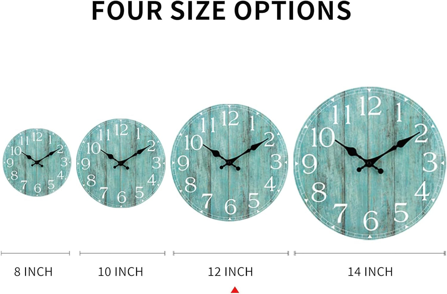Wall Clock, Rustic Wall Clocks Battery Operated Silent Non Ticking, Country Round Wooden Clocks Farmhous Wall Decorative for Kitchen, Bathroom, Living Room (Gray 8 Inch)