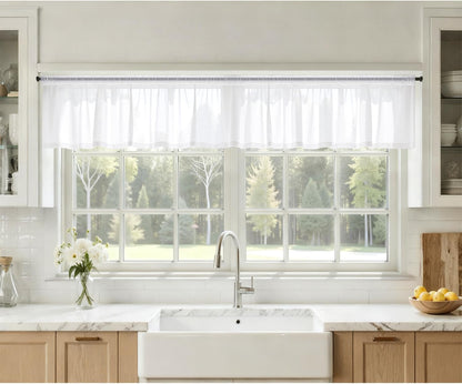 MIULEE White Sheer Curtains 84 Inches Long, 4 Panels Set, Light Filtering Rod Pocket Voile Drapes for Living Room and Bedroom, Airy Soft Fabric Window Treatments, 42 x 84 Inches