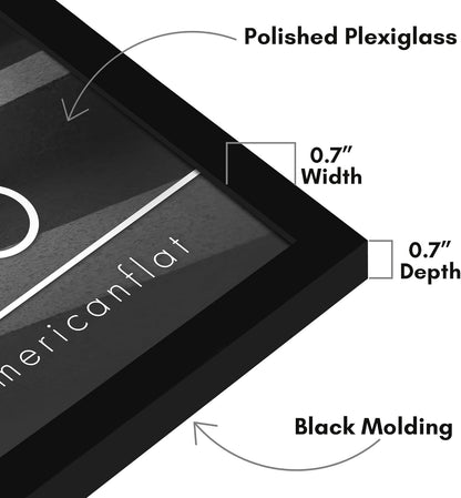 Americanflat 24x36 Poster Frame with Polished Plexiglass - Streamline Collection - Thin Border Picture Frame for Wall Display - Hanging Hardware Included - Black - Colors A