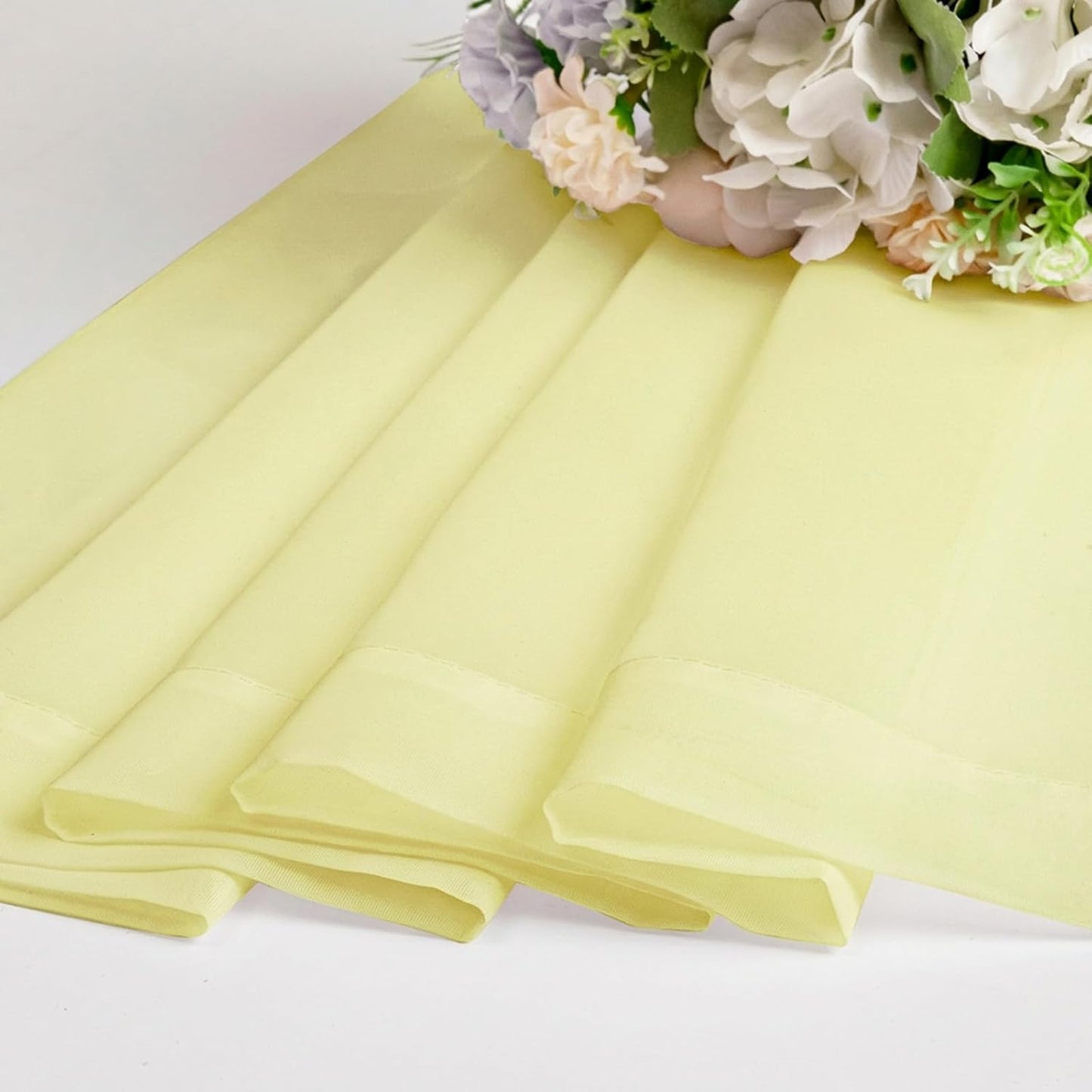 Chyhomenyc Sheer White Valances for Windows 2 Pack, Small Window Curtains for Living Room Bathroom Cafe Laundry Basement, Modern Top Dual Rod Pocket Voile Curtain, 42W x 14L inches, White - Colors A