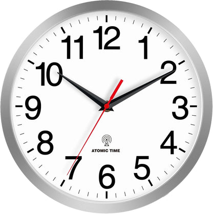 Rohioue Wall Clock Modern 8 Inch Battery Operated Silent Non Ticking Small Analog Clock for Living Room Office Home Bedroom Kitchen Bathroom(Black)