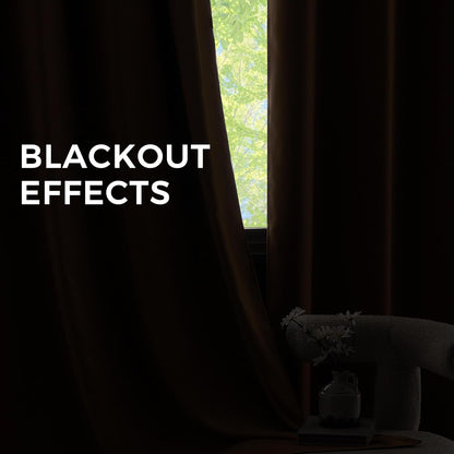 NICETOWN Halloween Pitch Black Solid Thermal Insulated Grommet Blackout Curtains/Drapes for Bedroom Window (2 Panels, 42 inches Wide by 63 inches Long, Black) - Colors D