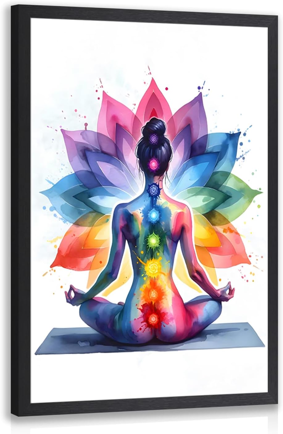 GELDSTEI Calm Zen Botanical Canvas Wall Art, White Lotus Blooming on Stones in Water Aesthetic Pictures, Yoga Spa Meditation Room Decor, Modern Spiritual Poster Prints for Zen Office Framed Set of 3, Each 12x16 Inch