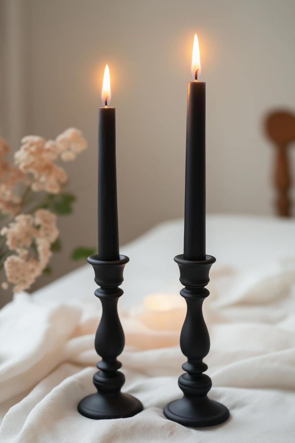 12-Pack Olive Green Taper Candles, 10 Inch Unscented Dripless Candlesticks, Long-Lasting Burn Time of 7-8 Hours, Perfect for Christmas Home Décor Spring and St. Patrick's Day