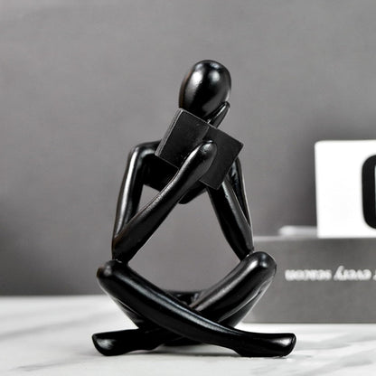 Jinkoozz Reading Women Statue, Thinker Sculptures, Abstract Art Ornament, Modern Aesthetic Figurine Decoration, Suitable for Home Living Room Bedroom Office Shelf Table Desk Bookshelf Decor