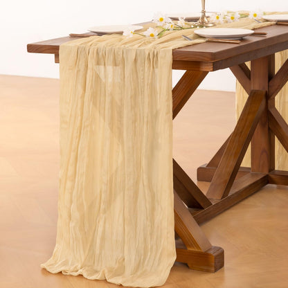 Socomi 3pcs Sage Green Cheesecloth Table Runner Summer Boho Rustic Gauze 120 inch 10FT Cheese Cloth Sheer Runner for Wedding Party Baby Shower Home Decor Holiday Decorations