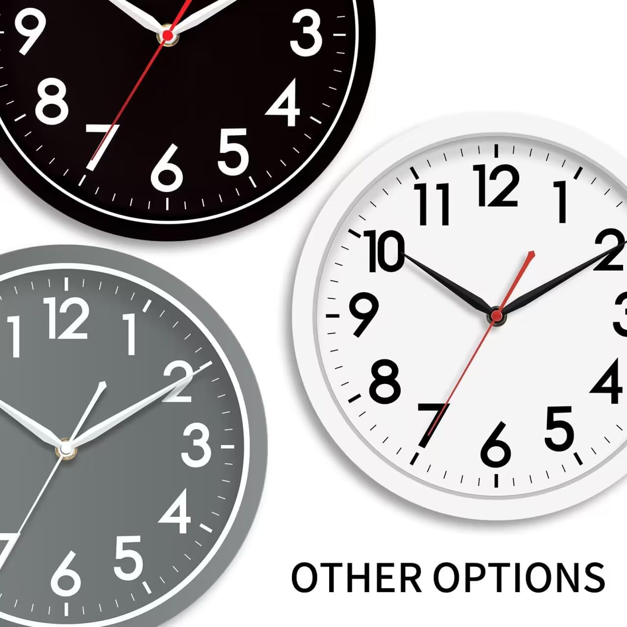 AKCISOT Wall Clock, Modern Small Wall Clocks Battery Operated 8 Inch, Silent Non-Ticking Analog Classic for Office, Home, Bathroom, Kitchen, Bedroom, School(Black)
