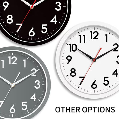 AKCISOT Wall Clock, Modern Small Wall Clocks Battery Operated 8 Inch, Silent Non-Ticking Analog Classic for Office, Home, Bathroom, Kitchen, Bedroom, School(Black)