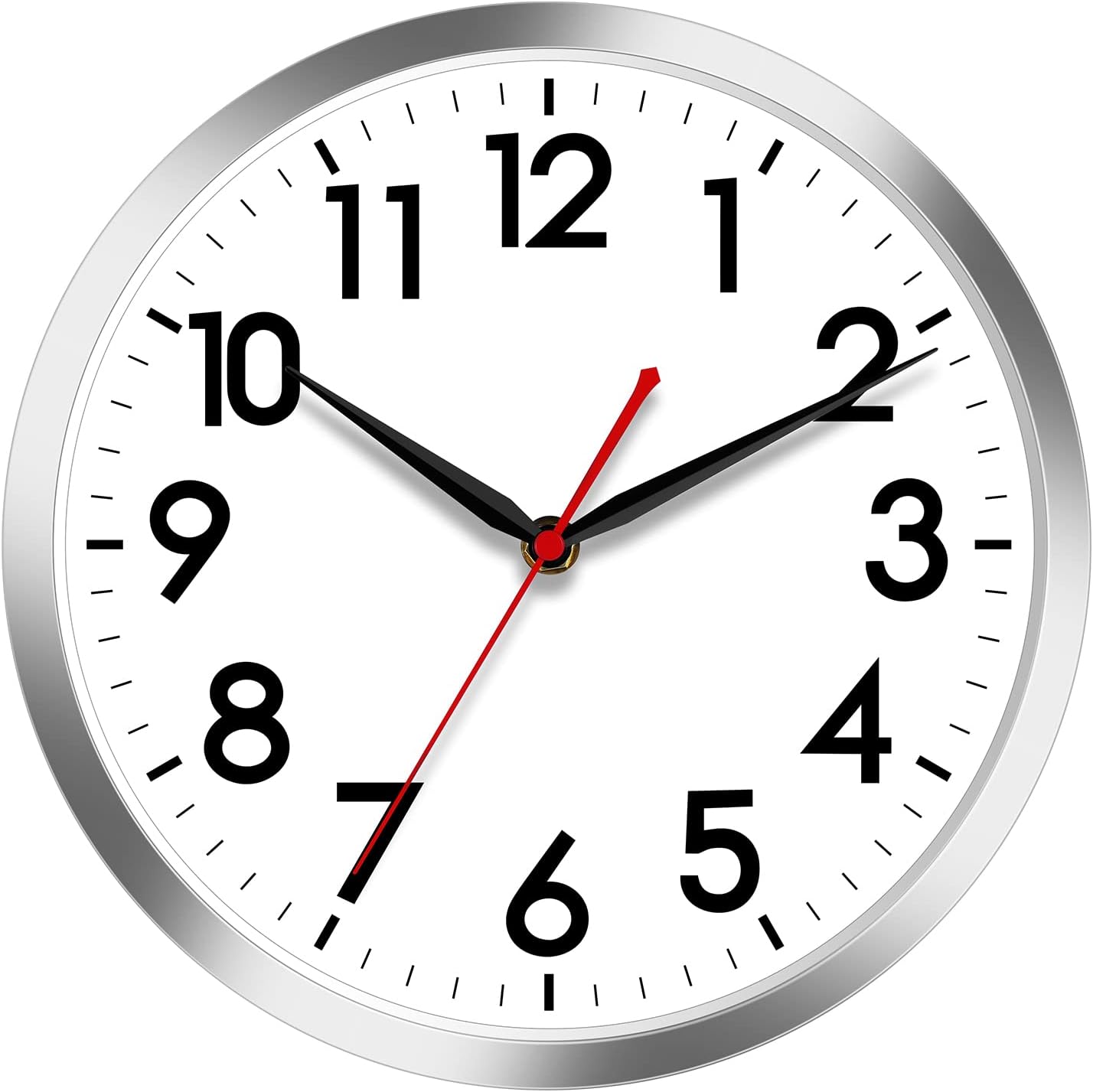 AKCISOT Wall Clock, Modern Small Wall Clocks Battery Operated 8 Inch, Silent Non-Ticking Analog Classic for Office, Home, Bathroom, Kitchen, Bedroom, School(Black)
