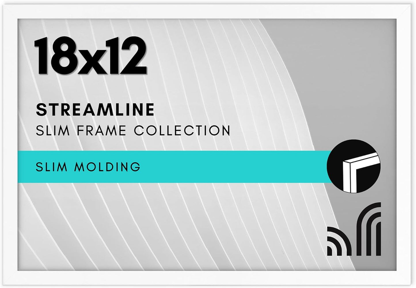 Americanflat 24x36 Poster Frame with Polished Plexiglass - Streamline Collection - Thin Border Picture Frame for Wall Display - Hanging Hardware Included - Black - Colors D
