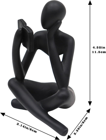 Jinkoozz Reading Women Statue, Thinker Sculptures, Abstract Art Ornament, Modern Aesthetic Figurine Decoration, Suitable for Home Living Room Bedroom Office Shelf Table Desk Bookshelf Decor
