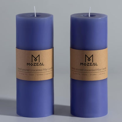 MOZEAL 3" x 4" Hand-Poured Unscented Candle,Dripless Pillar Candle Set of 3,Long Clean Burning,Approx 72 Hours Burn Time,Rustic Country Style,Wedding,Dinner,Christmas and Home Decor,White