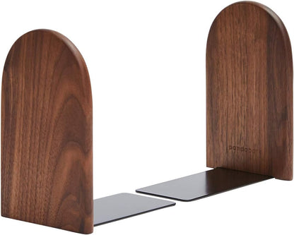 Pandapark Wood,Non-Skid Bookend for Shelves,Heavy Duty,Book Stand for CDs,1 Pair