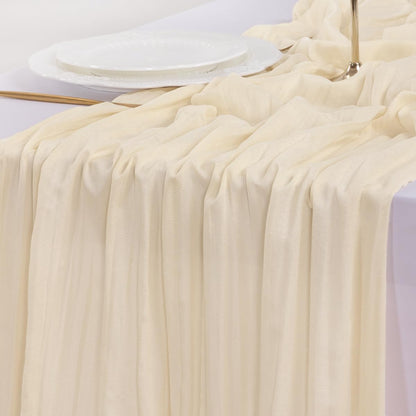 Socomi 3pcs Sage Green Cheesecloth Table Runner Summer Boho Rustic Gauze 120 inch 10FT Cheese Cloth Sheer Runner for Wedding Party Baby Shower Home Decor Holiday Decorations