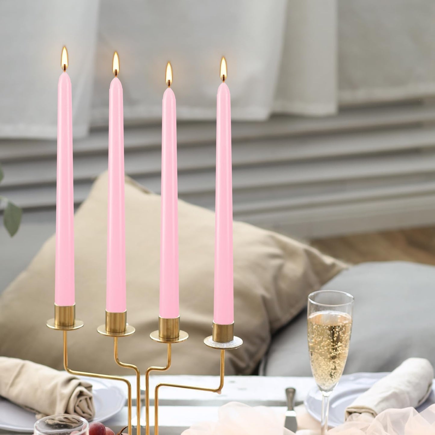 30-Pack 10-Color Taper Candles - 10 Inch Dripless & 10-Hour Burn｜Wedding/Birthday/Home Decor with Premium Wax