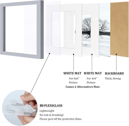 Egofine 12x16 Picture Frame Black, Covered by Plexiglass Made of Solid Wood, Display Pictures 9x12 and 11x14 with Mat or 12x16 Without Mat, for Wall Mounting Photo Frame - Colors A