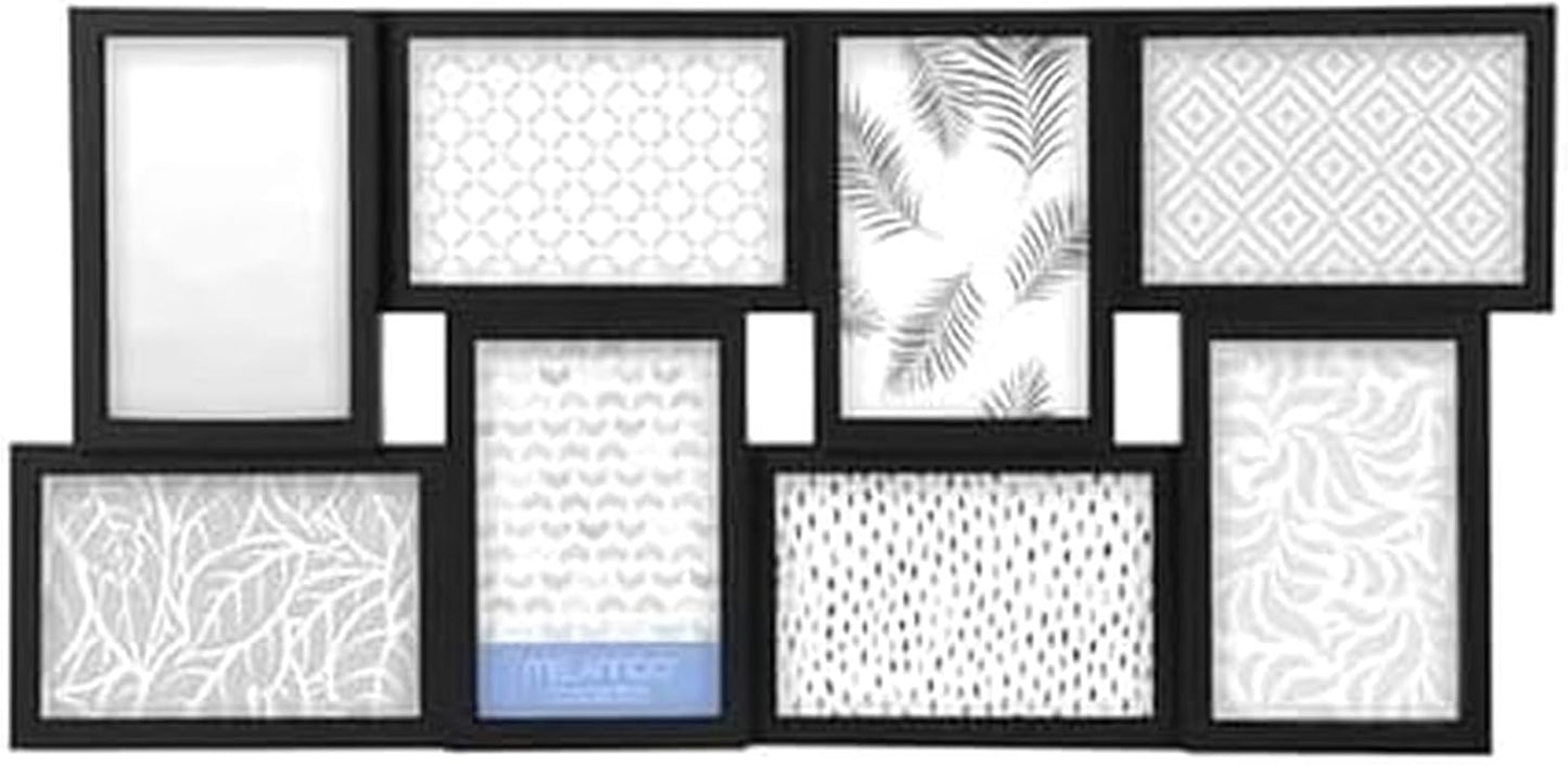 MELANNCO Collage Picture Frame for Wall, Holds 12 Photos - Six 4x6 and Six 6x4 Images, 18x23 Inch Black Plastic Frame, Hang Horizontal or Vertical, Gallery Wall Decor