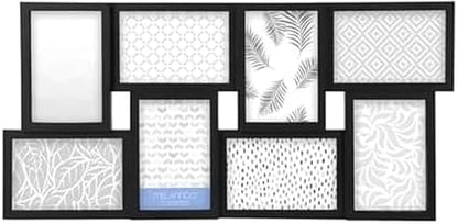 MELANNCO Collage Picture Frame for Wall, Holds 12 Photos - Six 4x6 and Six 6x4 Images, 18x23 Inch Black Plastic Frame, Hang Horizontal or Vertical, Gallery Wall Decor