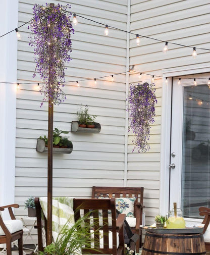 RECUTMS Fake Hanging Plants Artificial Ferns for Outdoor Hanging Faux Plants Vine Ivy Faux Fern Hanging Vines Wall Plants for Home Garden Party Wedding Decor (White 4P)