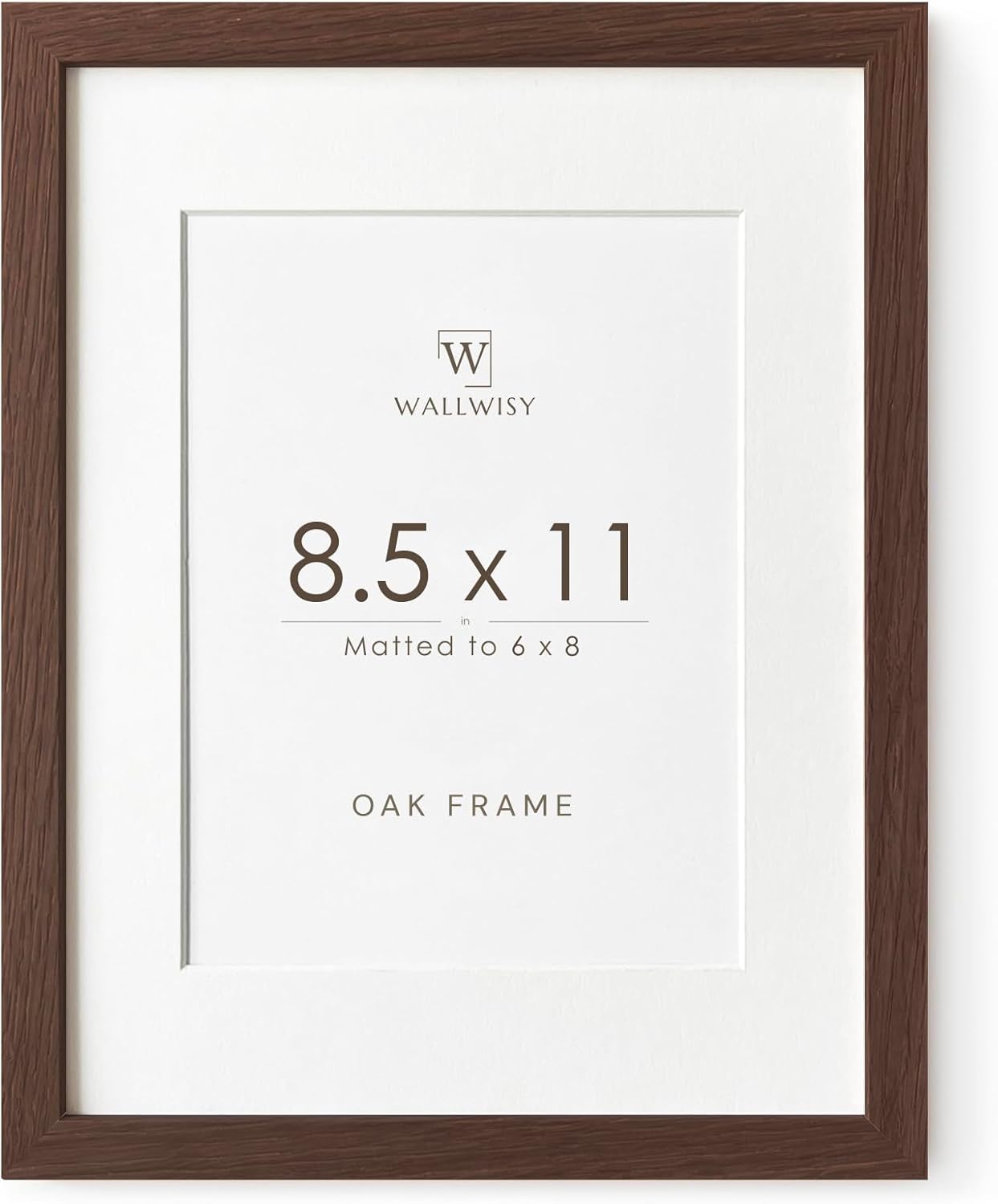 5x7 Picture Frame, Solid Oak Wood 5 x 7 Photo Frame with Mat to 4x6, 7x5 Picture Frames for Wall and Tabletop Display, (Walnut Set of 1)
